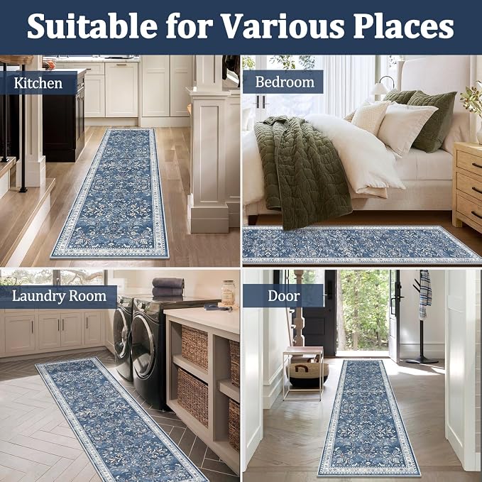 Yamaziot Washable Runner Rug 2x3 – Floral Non Slip Small Entryway Rug - Image 7