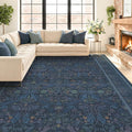 Navy Blue 8x10 Large Rugs for Living Room, Machine Washable Soft Dark Blue Area by Evyhood