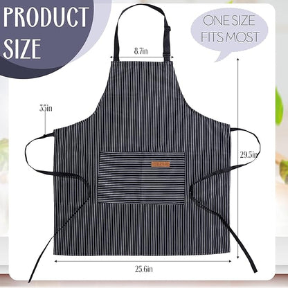 Handepo 12 Pcs Cotton Aprons for Women Men - Image 2