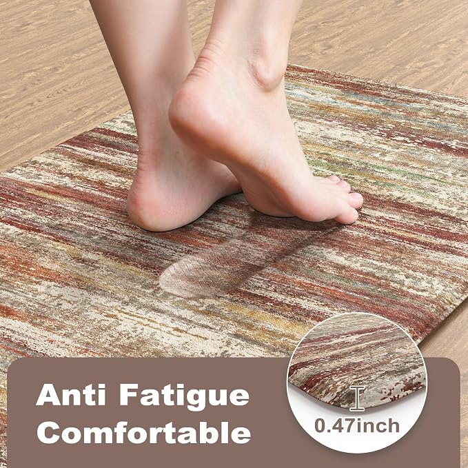 KIMODE Anti Fatigue Kitchen Mats, Farmhouse Kitchen Rugs Sets of 2, Non Slip - Image 2