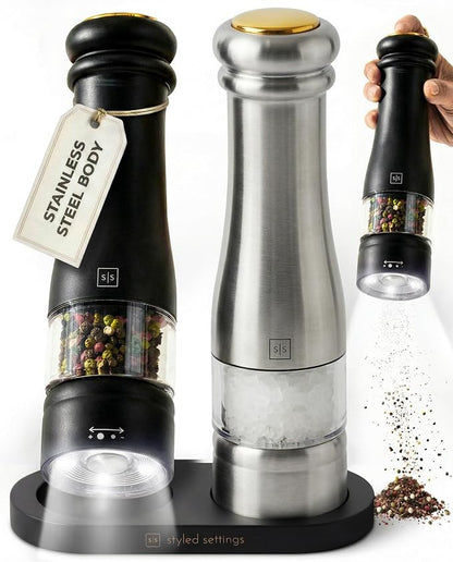 Electric Salt and Pepper Grinder Set by STYLEDSETTINGS