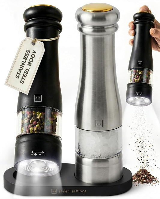 Electric Salt and Pepper Grinder Set by STYLEDSETTINGS