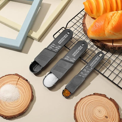 6 Pcs Adjustable Measuring Spoon Plastic Tablespoon and Teaspoon Set Baking - Image 7