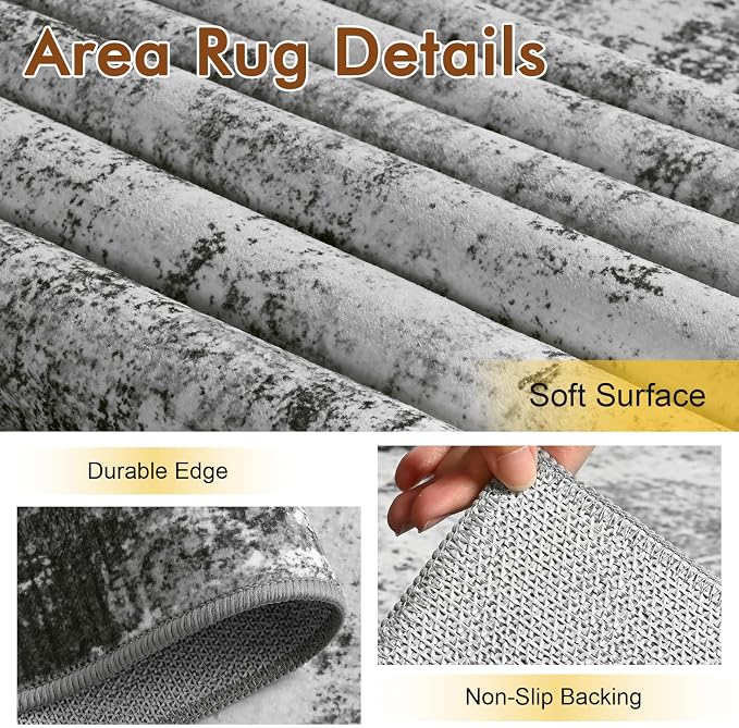 5x7 Ft Area Rugs for Living Room, Soft Non-Slip Washable Rugs Modern Abstract - Image 6