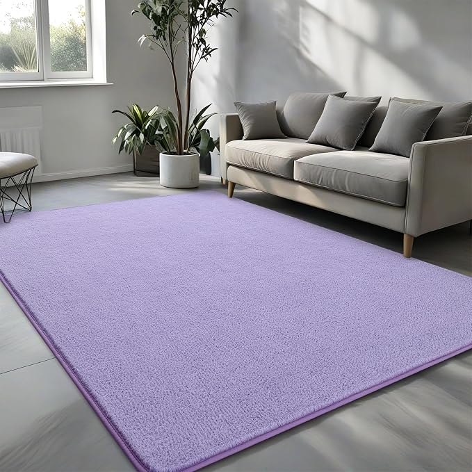 Pettop 4x6 ft Purple Area Rugs for Bedroom Living Room, Washable Memory Foam - Image 2