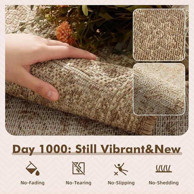 MontVoo-Outdoor Rug-Patio Rug 6x9 ft Polypropylene Indoor Outdoor Rugs Carpet - Image 2