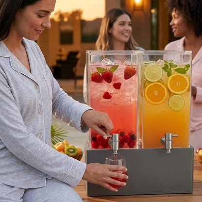 1.25 Gallon Dual Acrylic Beverage Dispenser - Image 7