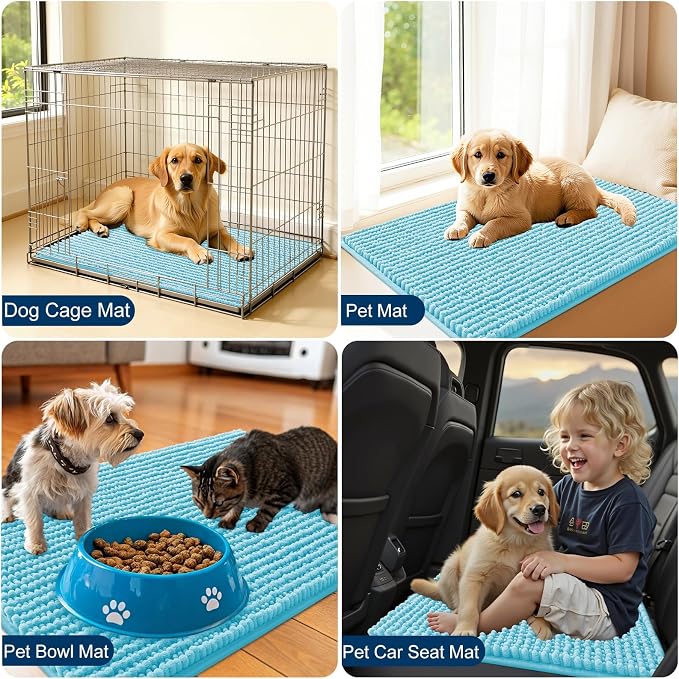 OLANLY Dog Door Mat for Muddy Paws 44x24, Ultra Absorbent Chenille Mud Doormat - Image 7