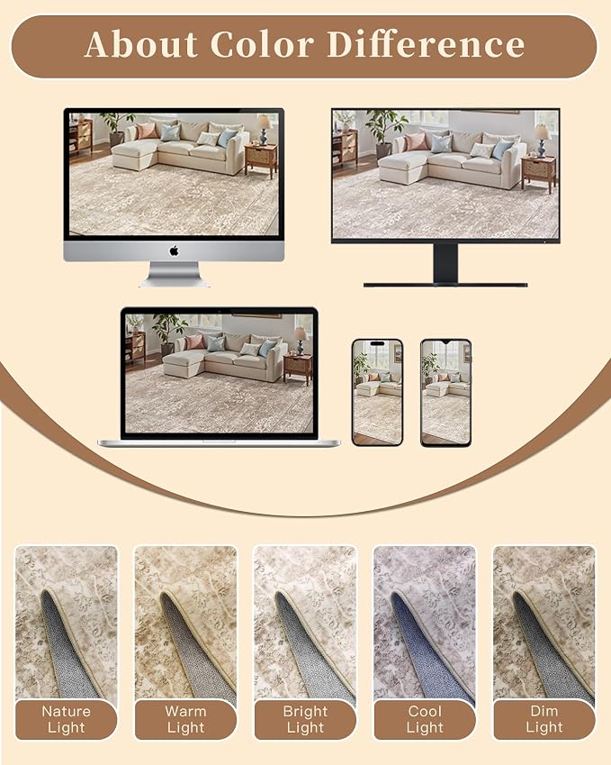 Madane 2x4 Washable Rugs for Entryway, Low Pile Non-Slip Area Rug Kitchen Door - Image 6