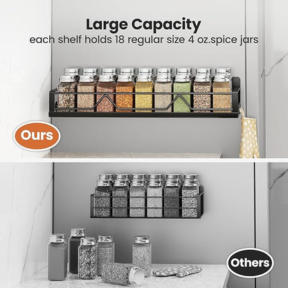 Mystozer 16.9 Inch Wide Large Capacity Magnetic Spice Rack - Image 3