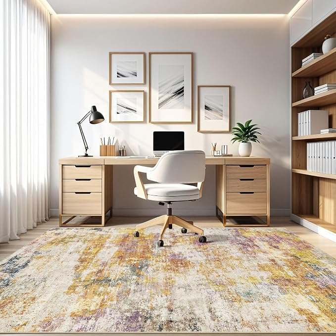 6x9 Area Rugs Living Room: Washable Large Abstract Modern Soft Stain Resistant - Image 8