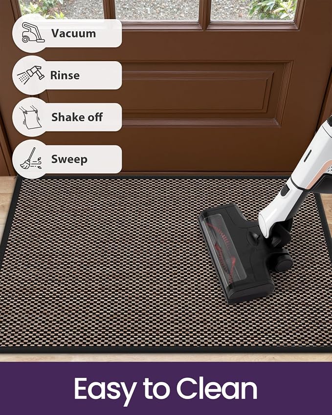 DEXI Ultra Thin Entryway Indoor Door Mat 17x30, Non Slip Rubber Backing Inside - Image 8