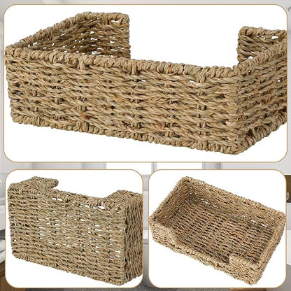 Graciadeco Bathroom Disposable Guest Towel Napkin Holder Long Seagrass Woven - Image 4
