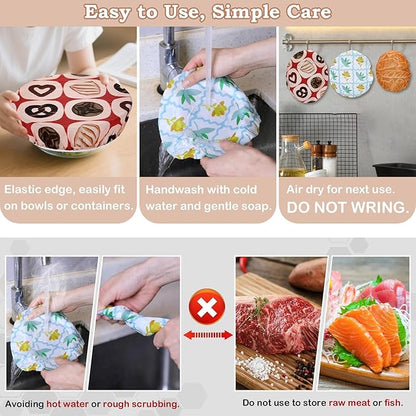 5-Size Reusable Beeswax Bowl Covers - Image 6