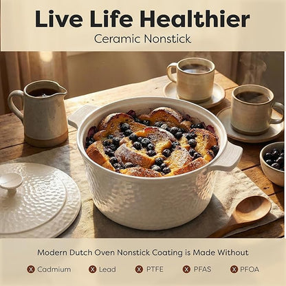 Gotham Steel Hammered 5 Qt Lightweight Dutch Oven Pot - Image 3