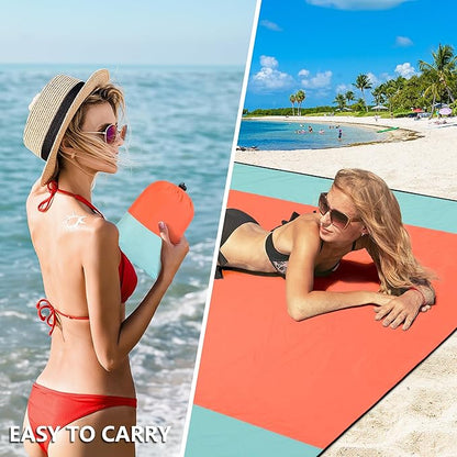 HIHOHO Beach Blanket Waterproof Sandproof Extra Large Beach Mat 79" X - Image 4