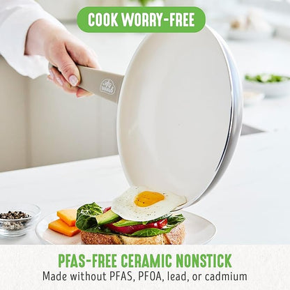 GreenLife 16 Piece Nonstick Cookware Set, Soft Grip Non-Toxic PFAS-Free Ceramic - Image 2