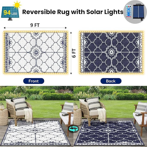 6x9Ft Outdoor Rug, Solar Powered Outdoor Rug - Image 2