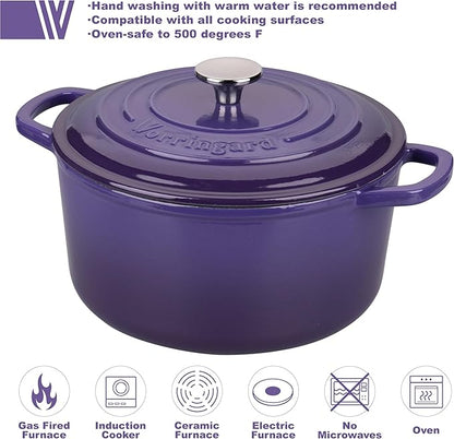 VORRINGARD Enameled Cast Iron Dutch Oven Pot - Image 3