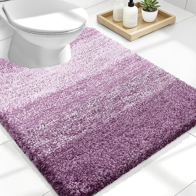 OLANLY Luxury Toilet Rugs U-Shaped 24x20, Extra Soft and Absorbent Microfiber by OLANLY