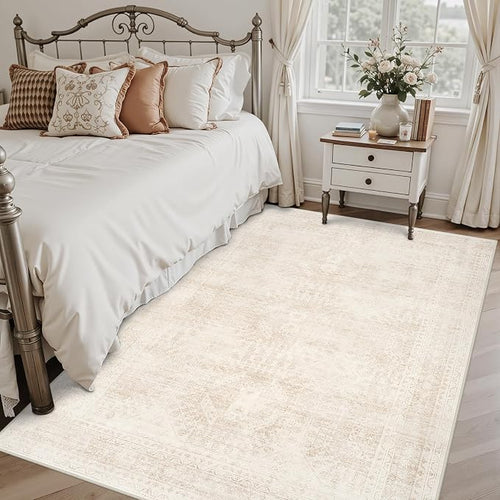 6x9 Area Rugs for Living Room: Vintage Boho Neutral Washable Rug Indoor Soft - Image 2