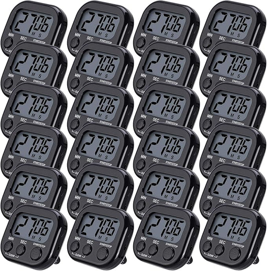 Leumoi 24 Pcs Digital Kitchen Timers Magnetic Back Timers Bulk Large Screen by Leumoi