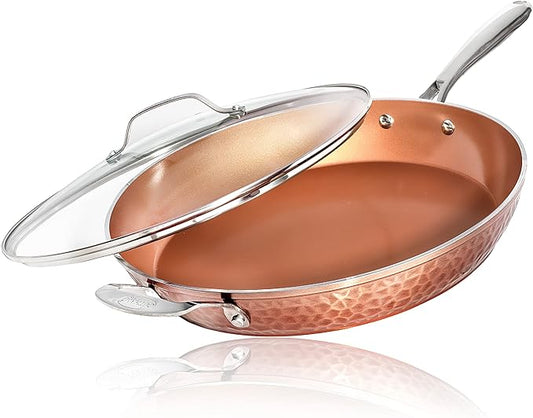 Gotham Steel Hammered Copper 14 Inch Non Stick Frying Pan by GothamSteel