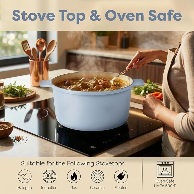 Gotham Steel 5 Qt Lightweight Ceramic Dutch Oven Pot - Image 7