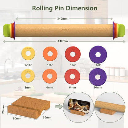 Rolling Pin with Thickness Rings - Image 8