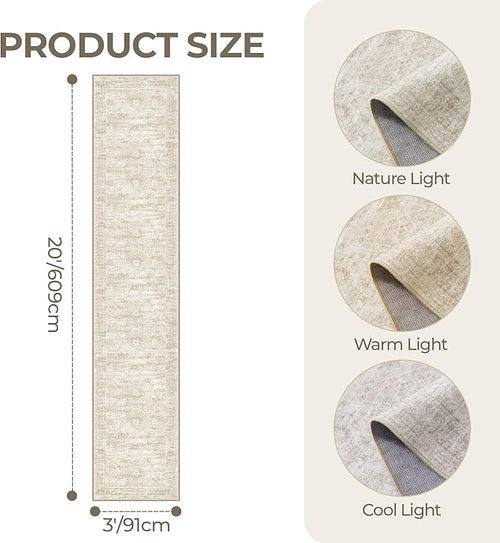 3x20 Washable Runner Rug for Hallway, Non-Slip Long Hallway Runner for Entryway - Image 2