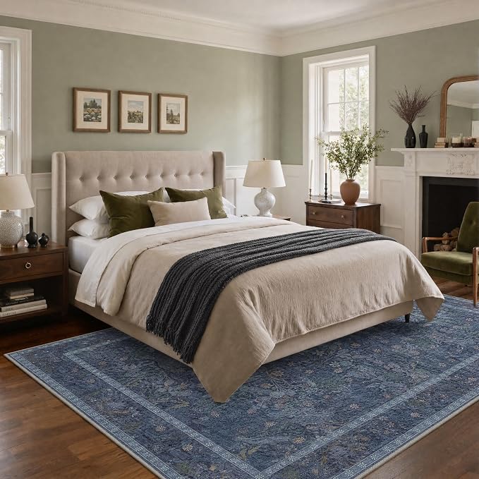 GENIMO 2x3 Washable Rug Non Slip Low Pile Entryway Rug, Modern Floral Foliage - Image 5