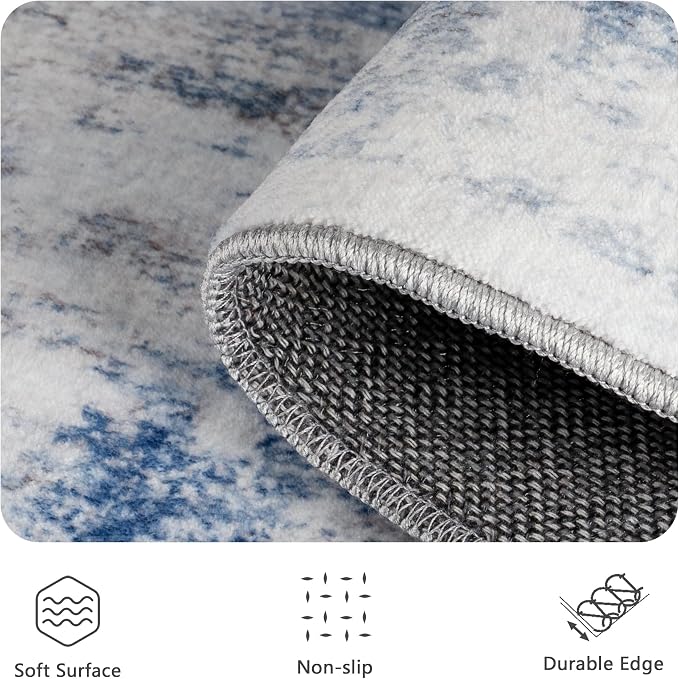 Washable Rug 6x9, Abstract Morden Soft Area Rug, Non-Slip Low Pile Rugs - Image 6