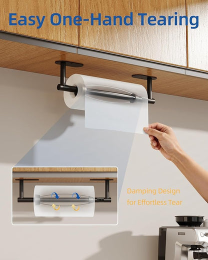 RUACQ Paper Towel Holder Under Cabinet, One Hand Tearing Paper Towel Holder - Image 2