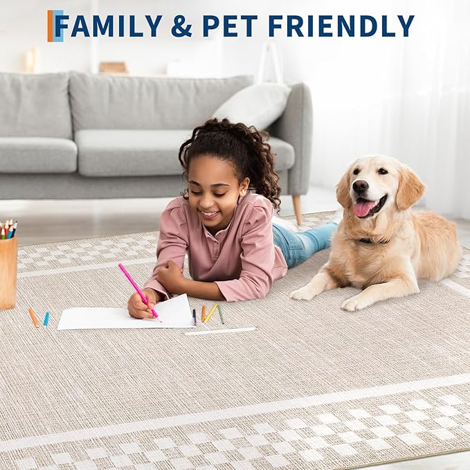 GarveeHome Modern Bordered 8x10 Area Rugs - Image 3