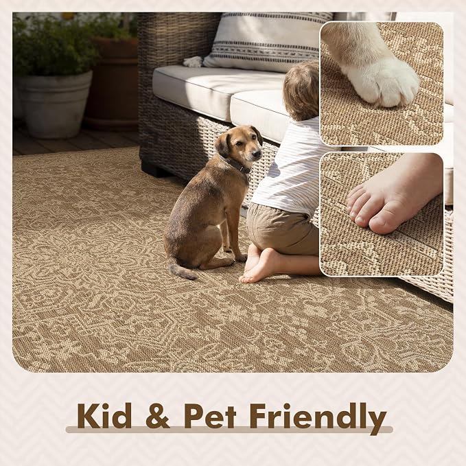 MontVoo-Outdoor Rug-Patio Rug 8x10 Polypropylene Indoor Outdoor Rugs Carpet - Image 5
