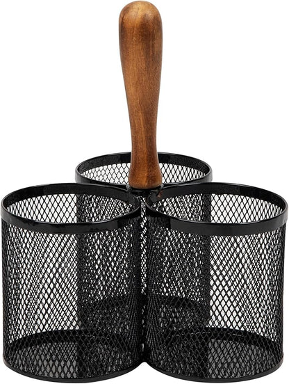 Mind Reader Utensil Holder, Cutlery Holder, Metal Mesh, 7.5"L x 7.5"W x 9.75"H - Image 7