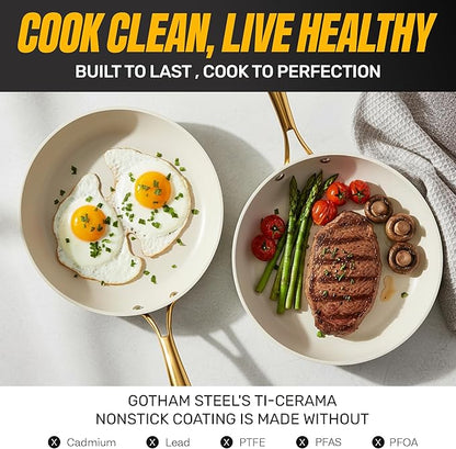 Gotham Steel 15 Pc Ceramic Cookware Set, Ceramic Pots and Pans Set Non Stick - Image 4
