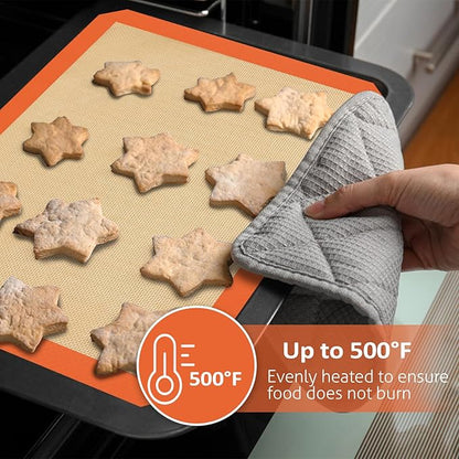 Silicone Baking Mat Set of 3, Silicone Baking Mats Cookie Sheet, Non-Stick Mats - Image 4
