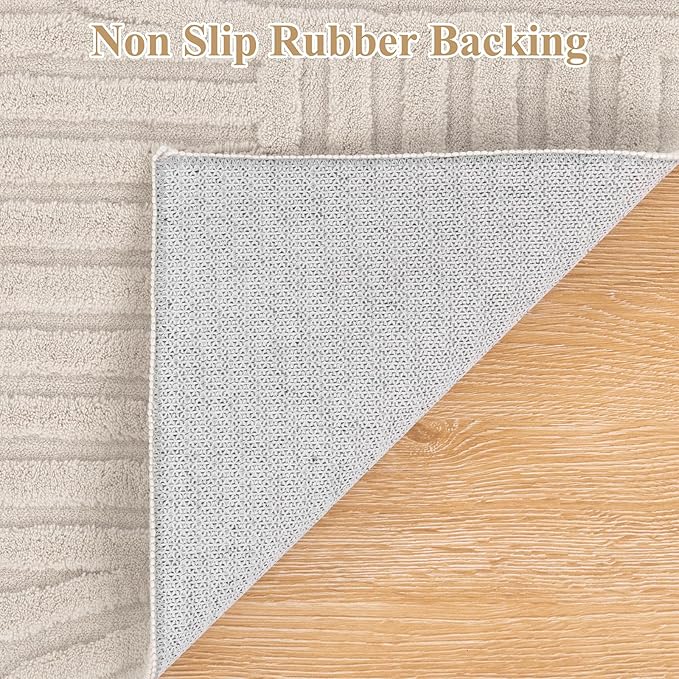 Pauwer 2x3 Washable Area Rugs for Living Room Modern Beige Solid Color Soft - Image 4