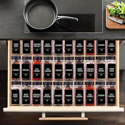 Churboro 36 Spice Jars with 547 Labels- Glass Spice Jars with Black Metal Caps - Image 6