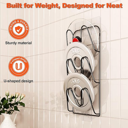 2 Pack Pot Lid Organizer, 6-Tier Pots and Pans Lid Organizer Under Cabinet - Image 6