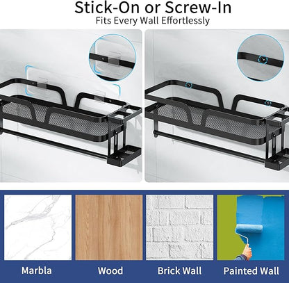 Taozun Paper Towel Holder with Shelf & Side Straw Basket - Image 5