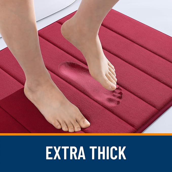 OLANLY Memory Foam Bath Mat 40x32, Super Soft Absorbent Bathroom Rugs, Quick Dry - Image 6