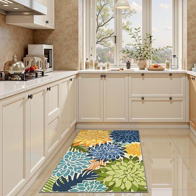 Arenarug 2x3 Colorful Washable Small Rug Tropical Botanical Modern Floral - Image 2