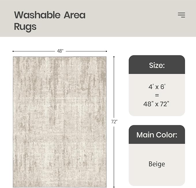 Valenrug Washable Rug 4x6 - Image 2
