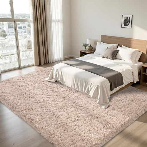 8x10 Area Rug for Living Room:Ultra Soft Fluffy Shag Beige Rugs, Large Fuzzy - Image 2
