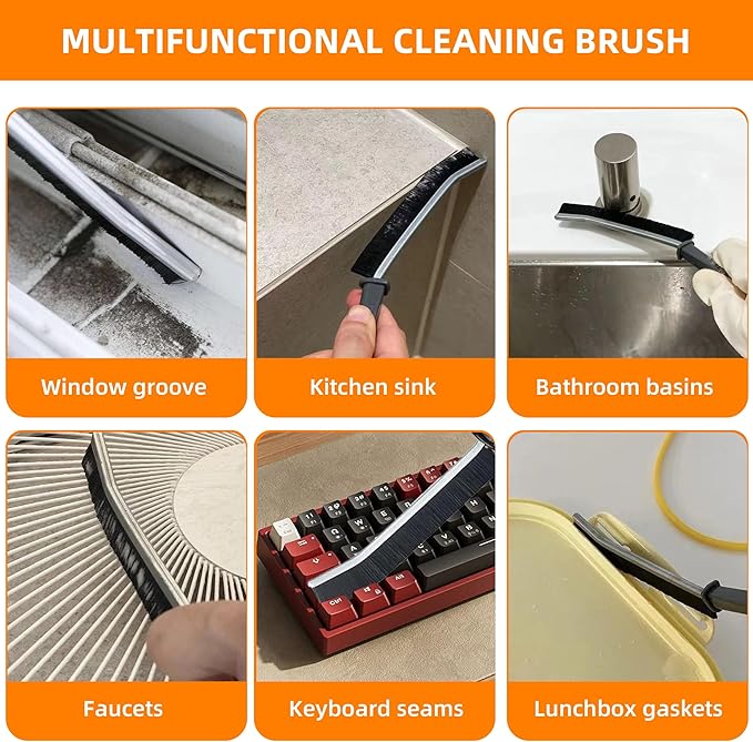 3Pcs Hard-bristled Crevice Cleaning Brush, Bathroom Cleaner Tools - Image 5