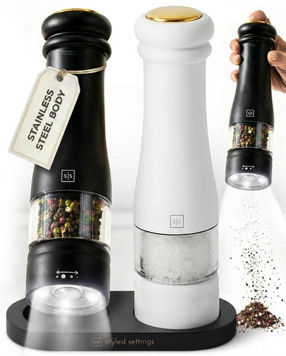 Electric Salt and Pepper Grinder Set by STYLEDSETTINGS