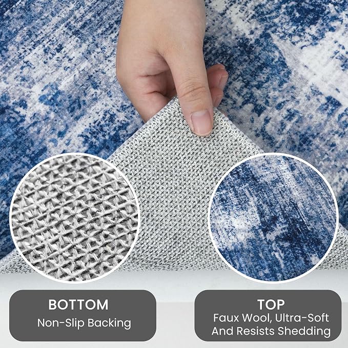 IOHOUZE Abstract Runner Rug 2x12 Ft Washable Runners - Image 4