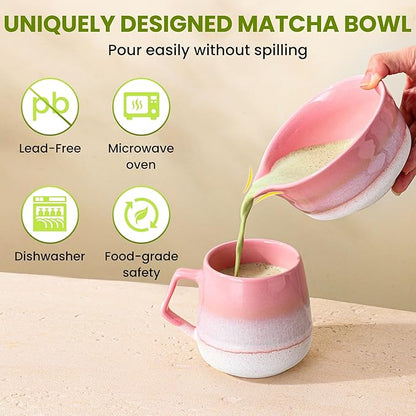 Matcha Whisk Set, Ceramic Matcha Kit Desert Style, Matcha Whisk and Bowl - Image 2